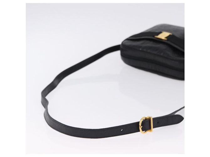Borsa a Spalla Salvatore Ferragamo Vala in Pelle Goffrata Nera e Oro Auth ka5282 Nero D'oro - vista 7