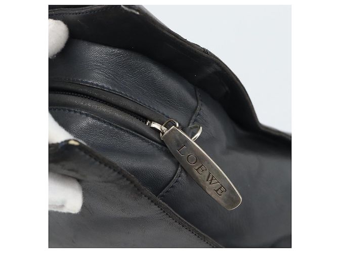 Borsa a mano LOEWE in pelle grigio argento Auth 192826A Marrone - vista 10