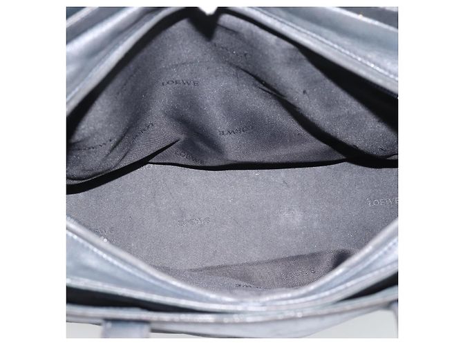 Borsa a mano LOEWE in pelle grigio argento Auth 192826A Marrone - vista 11