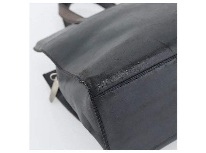 Borsa a mano LOEWE in pelle grigio argento Auth 192826A Marrone - vista 14