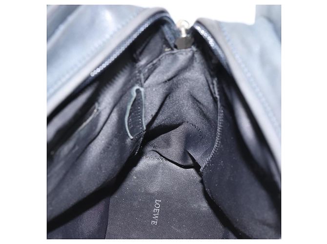 Borsa a mano LOEWE in pelle grigio argento Auth 192826A Marrone - vista 19