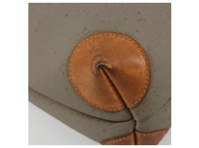 Borsa Tote Christian Dior in PVC e tela Grigio Oro Auth gh2170 Marrone D'oro - vista 14