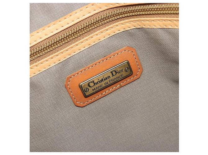Borsa Tote Christian Dior in PVC e tela Grigio Oro Auth gh2170 Marrone D'oro - vista 18