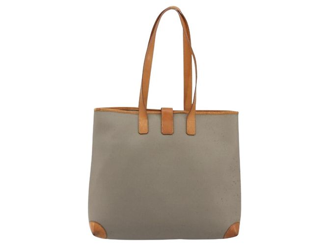 Borsa Tote Christian Dior in PVC e tela Grigio Oro Auth gh2170 Marrone D'oro - vista 2
