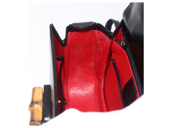 Borsa a mano GUCCI Bamboo in pelle 2way Nero Oro 000 1364 0633 Auth bs36097V D'oro - vista 22