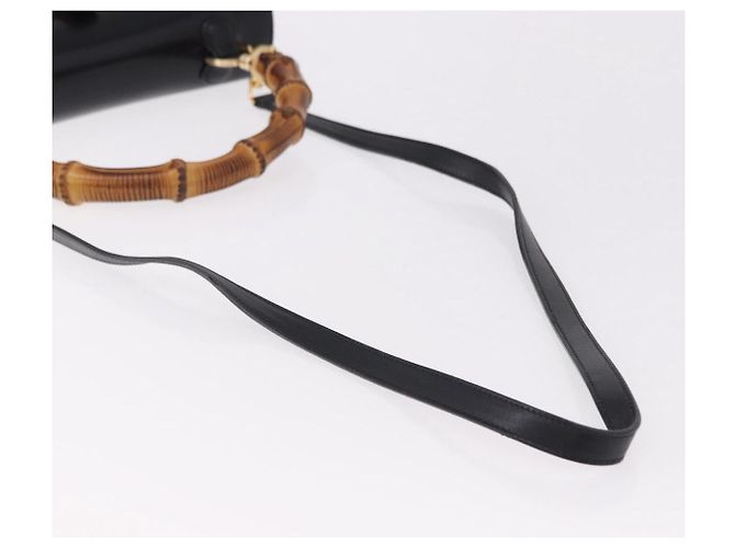 Borsa a mano GUCCI Bamboo in pelle 2way Nero Oro 000 1364 0633 Auth bs36097V D'oro - vista 8