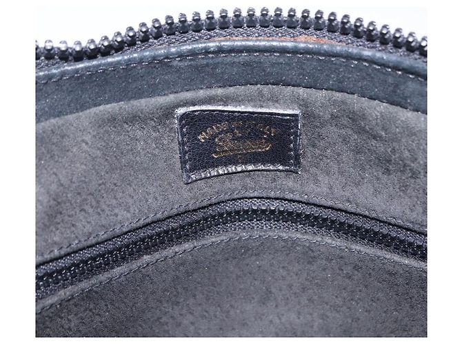 Borsa a Spalla GUCCI Horsebit Web Sherry Line in Pelle Nera e Oro Auth 192187A Nero D'oro - vista 12
