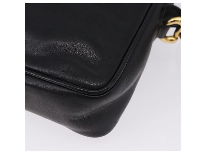 Borsa a Spalla GUCCI Horsebit Web Sherry Line in Pelle Nera e Oro Auth 192187A Nero D'oro - vista 16
