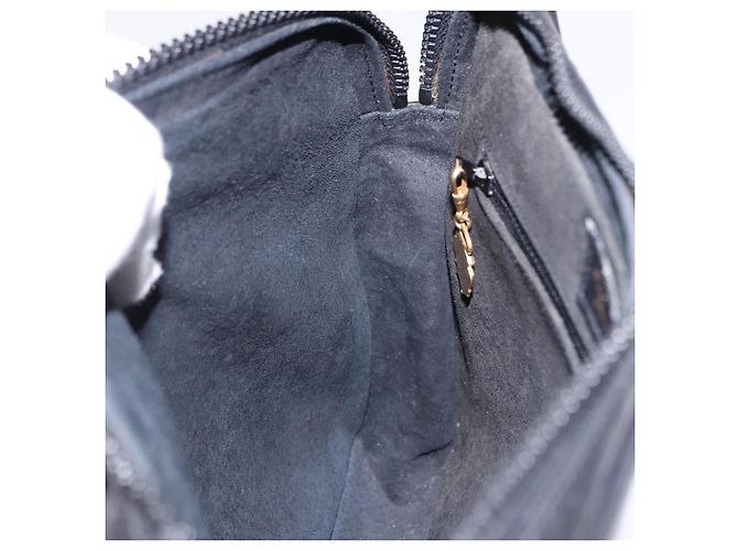 Borsa a Spalla GUCCI Horsebit Web Sherry Line in Pelle Nera e Oro Auth 192187A Nero D'oro - vista 19