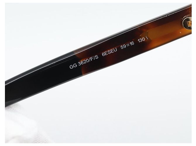 Gafas de sol GUCCI de plástico marrón oscuro oro Auth ep15136A Dorado - vista 12