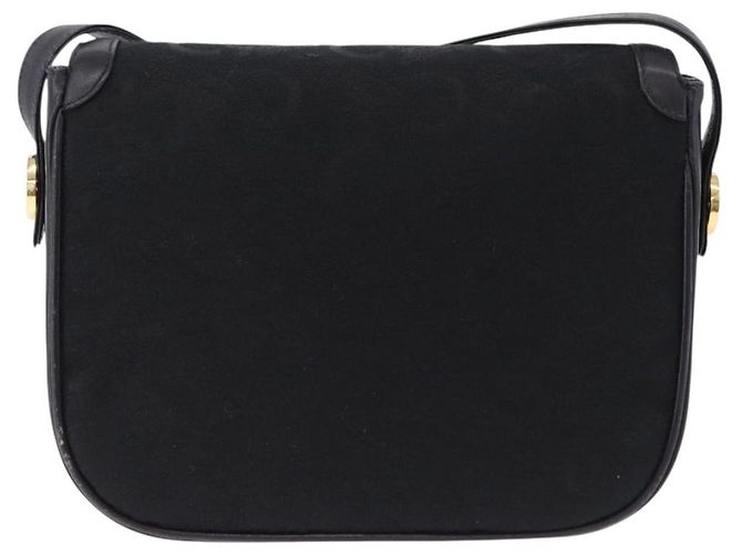 Céline Borsa a Spalla CELINE C Saluki Horse Carriage Nera Tonalità Oro Auth 191767A Nero - vista 2