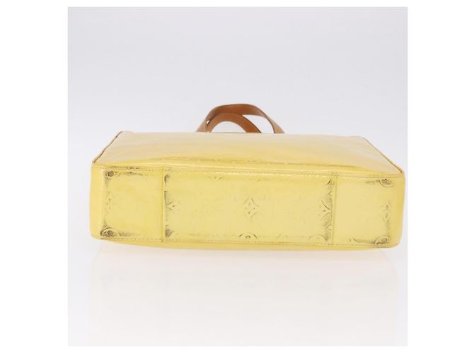 LOUIS VUITTON Monogram Vernis Columbus Tote Bag Lime Yellow M91047 Auth 192809 D'oro - vista 6