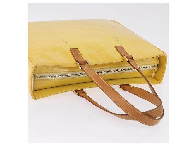 LOUIS VUITTON Monogram Vernis Columbus Tote Bag Lime Yellow M91047 Auth 192809 D'oro - vista 7