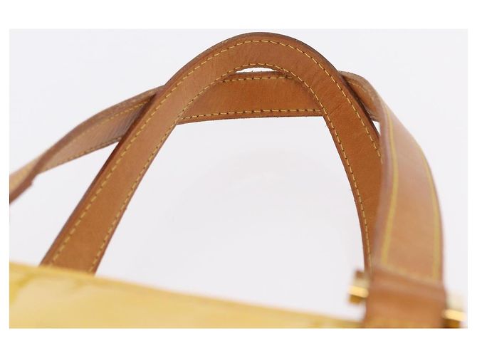 LOUIS VUITTON Monogram Vernis Columbus Tote Bag Lime Yellow M91047 Auth 192809 D'oro - vista 9