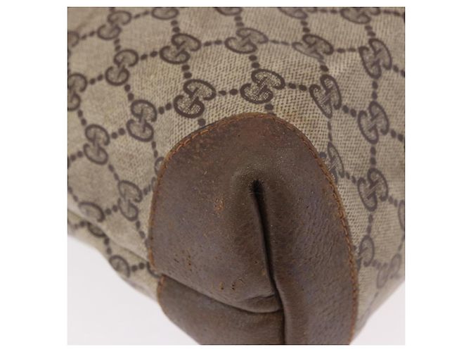 Borsa Tote GUCCI GG Supreme Web Sherry Line in PVC e pelle Beige Auth bs36101 - vista 16