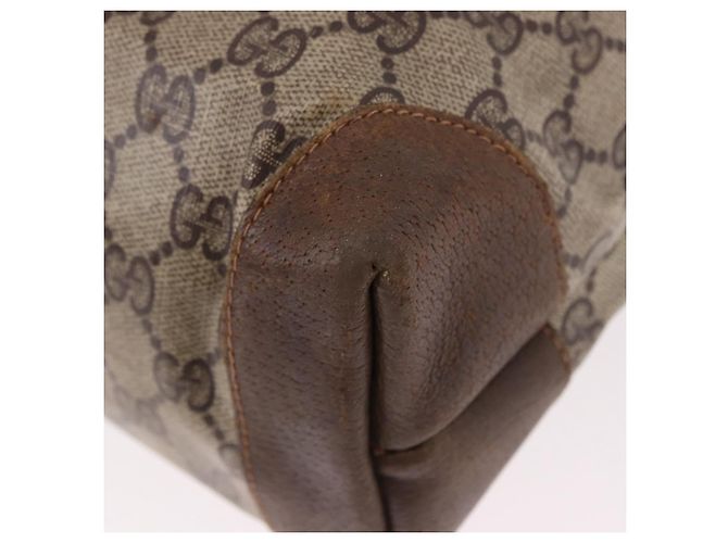 Borsa Tote GUCCI GG Supreme Web Sherry Line in PVC e pelle Beige Auth bs36101 - vista 17