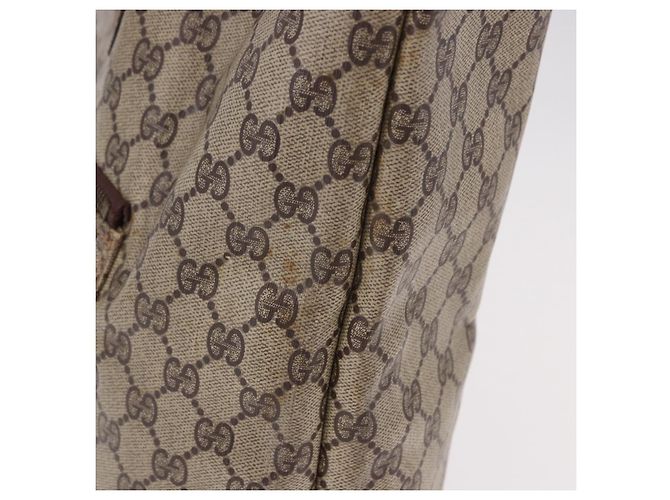Borsa Tote GUCCI GG Supreme Web Sherry Line in PVC e pelle Beige Auth bs36101 - vista 4