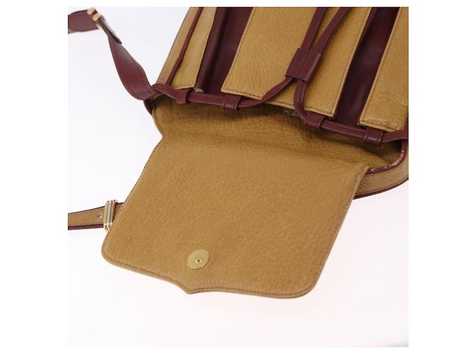 CARTIER Must Line Shoulder Bag Pelle Beige Oro Auth BA14440 D'oro - vista 10
