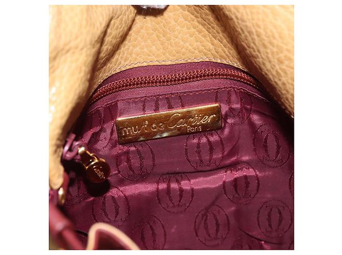 CARTIER Must Line Shoulder Bag Pelle Beige Oro Auth BA14440 D'oro - vista 11