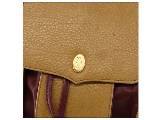 CARTIER Must Line Shoulder Bag Pelle Beige Oro Auth BA14440 D'oro - vista 17