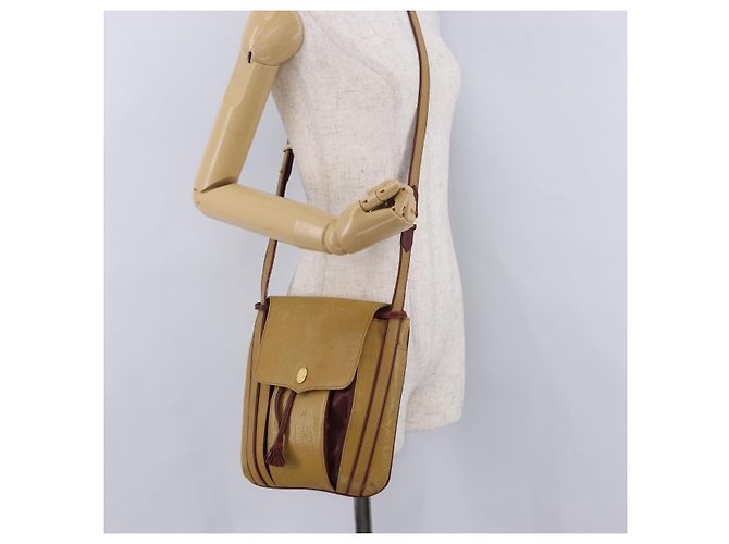 CARTIER Must Line Shoulder Bag Pelle Beige Oro Auth BA14440 D'oro - vista 22