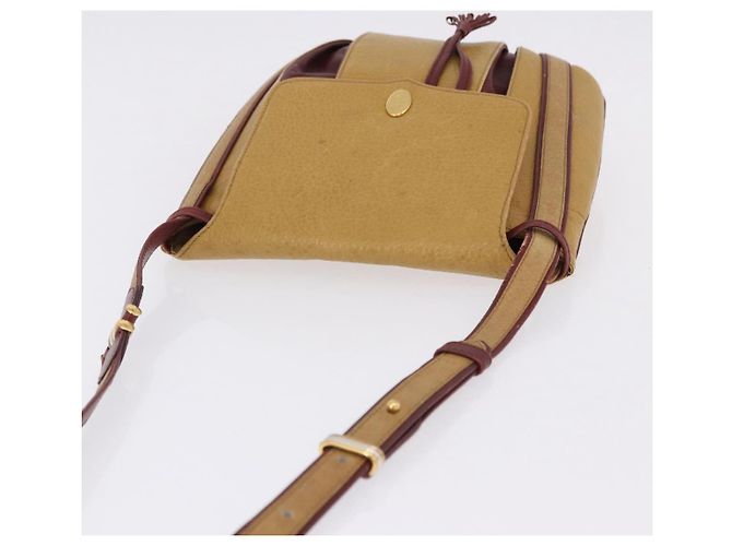 CARTIER Must Line Shoulder Bag Pelle Beige Oro Auth BA14440 D'oro - vista 6