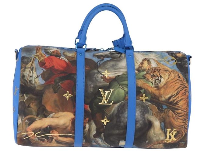 LOUIS VUITTON Masters Collection Keepall Bandouliere 50 M43344 Authentisch 191724SM Blau - Ansicht 2