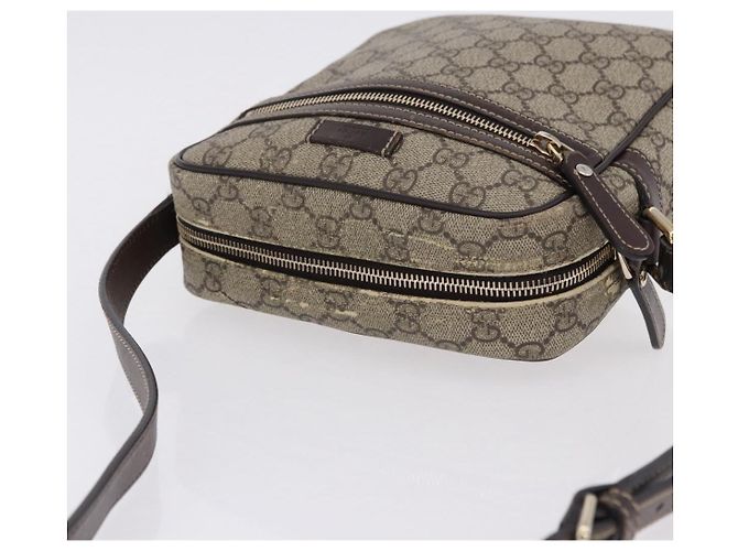Borsa a tracolla GUCCI GG Supreme PVC Beige Oro 233268 Auth BA14504 D'oro - vista 7