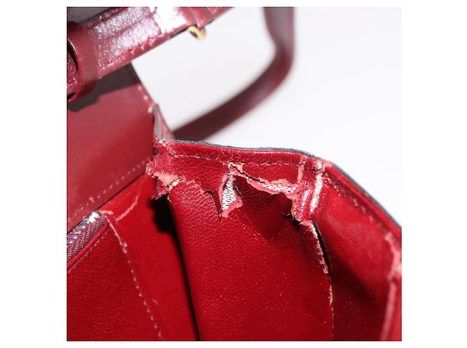 Borsa a Spalla GUCCI in Pelle Bordeaux Oro Auth 191903 D'oro Bordò - vista 10