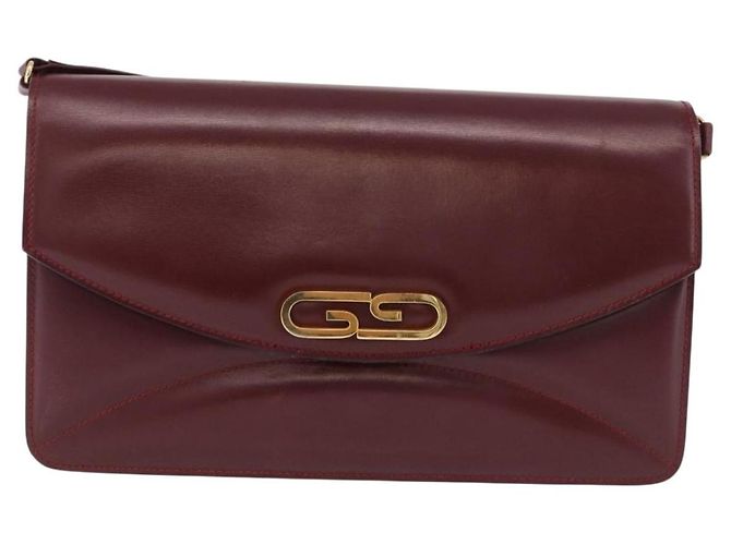 Borsa a Spalla GUCCI in Pelle Bordeaux Oro Auth 191903 D'oro Bordò - vista 13
