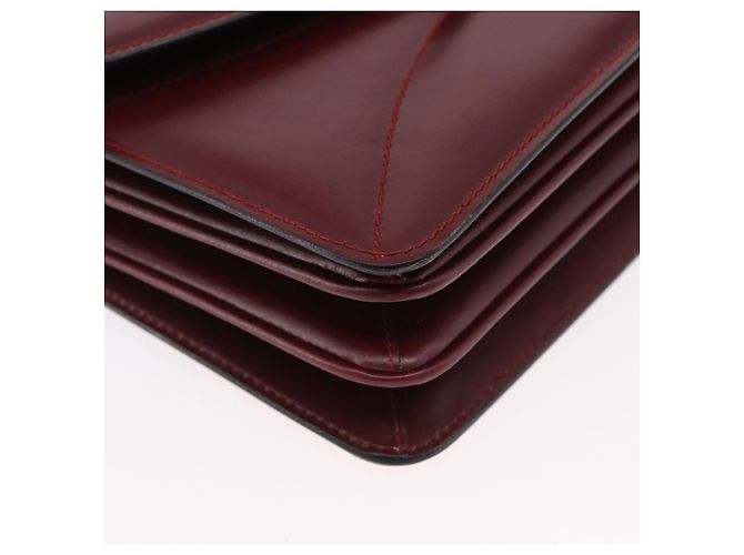 Borsa a Spalla GUCCI in Pelle Bordeaux Oro Auth 191903 D'oro Bordò - vista 14