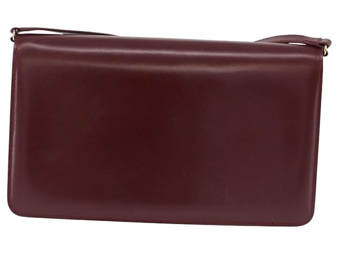 Borsa a Spalla GUCCI in Pelle Bordeaux Oro Auth 191903 D'oro Bordò - vista 2