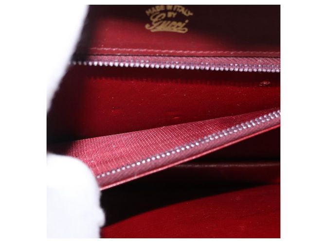 Borsa a Spalla GUCCI in Pelle Bordeaux Oro Auth 191903 D'oro Bordò - vista 27