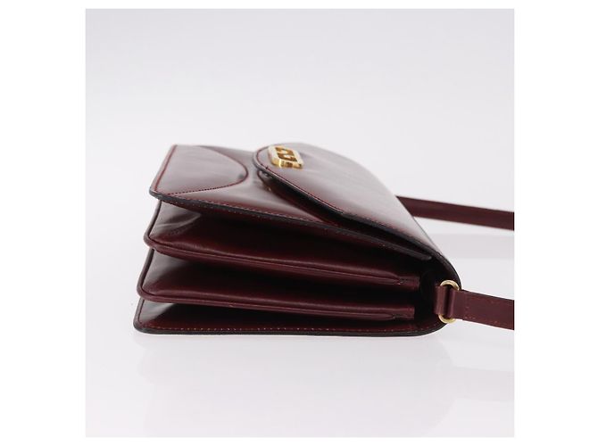 Borsa a Spalla GUCCI in Pelle Bordeaux Oro Auth 191903 D'oro Bordò - vista 3