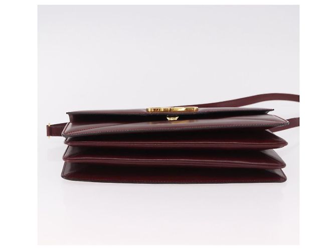 Borsa a Spalla GUCCI in Pelle Bordeaux Oro Auth 191903 D'oro Bordò - vista 5