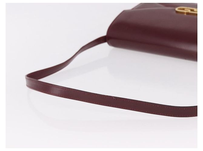 Borsa a Spalla GUCCI in Pelle Bordeaux Oro Auth 191903 D'oro Bordò - vista 7