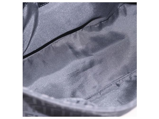 FENDI Zucchino Canvas Mamma Baguette Borsa a mano Nera Argento Auth BA14344 Nero - vista 11