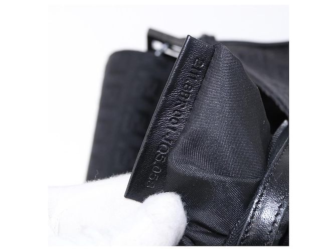 FENDI Zucchino Canvas Mamma Baguette Borsa a mano Nera Argento Auth BA14344 Nero - vista 12
