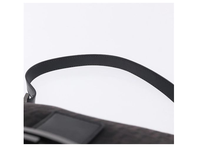 FENDI Zucchino Canvas Mamma Baguette Borsa a mano Nera Argento Auth BA14344 Nero - vista 8