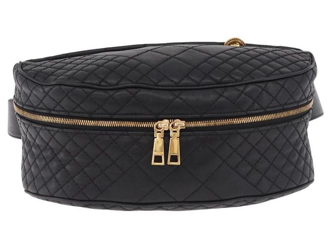 Borsa a tracolla in pelle VERSACE Nero Oro Auth am12055V D'oro - vista 13