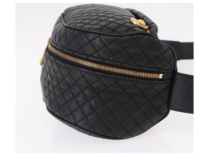 Borsa a tracolla in pelle VERSACE Nero Oro Auth am12055V D'oro - vista 3
