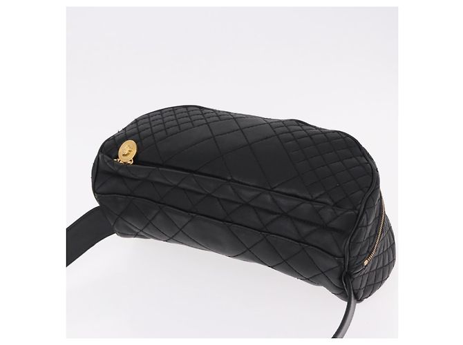 Borsa a tracolla in pelle VERSACE Nero Oro Auth am12055V D'oro - vista 6