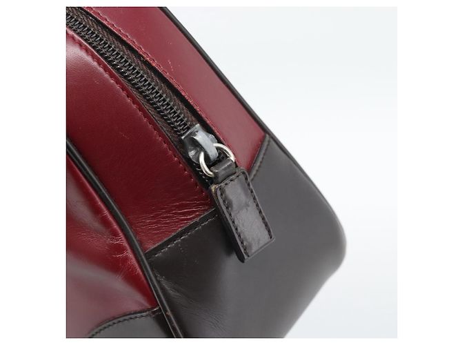 Borsa PRADA in Pelle Rossa Nera Auth ep15370 Nero Rosso - vista 10