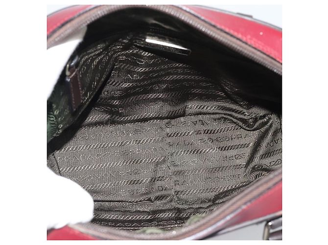 Borsa PRADA in Pelle Rossa Nera Auth ep15370 Nero Rosso - vista 11