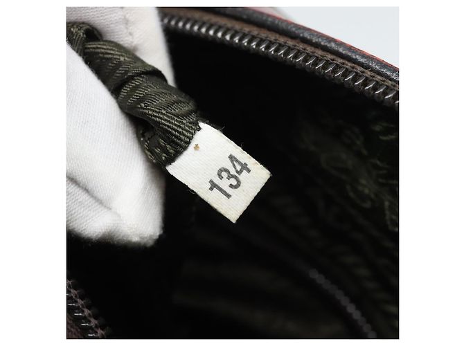 Borsa PRADA in Pelle Rossa Nera Auth ep15370 Nero Rosso - vista 12