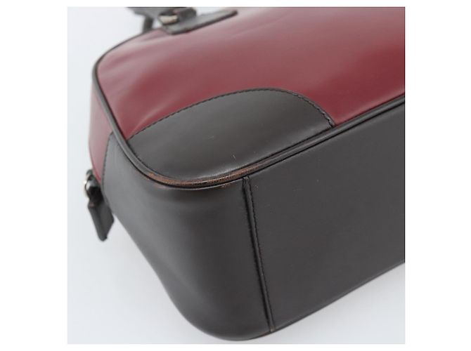 Borsa PRADA in Pelle Rossa Nera Auth ep15370 Nero Rosso - vista 14