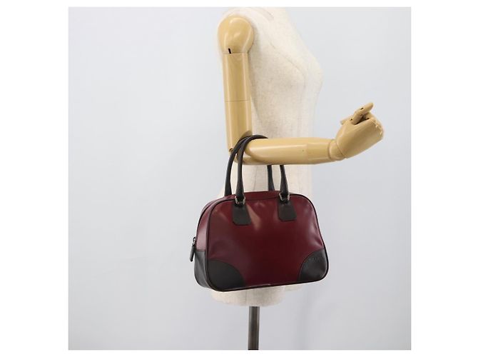 Borsa PRADA in Pelle Rossa Nera Auth ep15370 Nero Rosso - vista 23