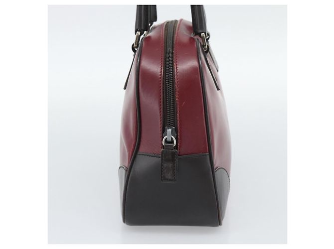 Borsa PRADA in Pelle Rossa Nera Auth ep15370 Nero Rosso - vista 3