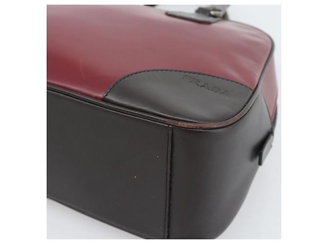 Borsa PRADA in Pelle Rossa Nera Auth ep15370 Nero Rosso - vista 9