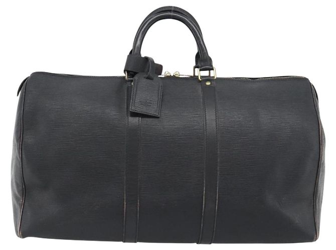 LOUIS VUITTON Epi Keepall 50 Boston Bag Black M42962 LV Auth 186562 Nero - vista 13